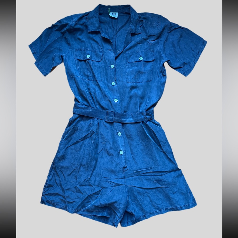 Vintage Women’s C & A Silk Black Romper Size 34/36